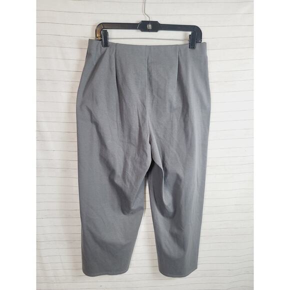 EILEEN FISHER WIDE LEG CROPPED KNIT PANTS IN GRAY, SZ MEDIUM - Picture 16 of 16